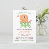 Invitation Dinosaure Cute Dans La Rive Oeuf C'Est Un Baby sho (Debout devant)