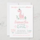 Invitation Dinosaure d'aquarelle pour la première (Devant)