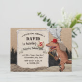 Invitation Dinosaure De Baseball Garçons Fête D'Anniversaire  (Debout devant)