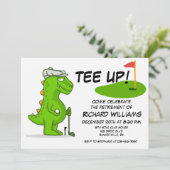 Invitation Dinosaure de golf à la retraite (Debout devant)