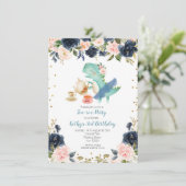 Invitation Dinosaure de la fête du thé de la Marine 3e invita (Debout devant)