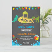 Invitation Dinosaure de toboggan (Debout devant)