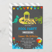 Invitation Dinosaure de toboggan (Devant / Derrière)