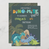 Invitation Dinosaure Dino-Mite (Devant / Derrière)