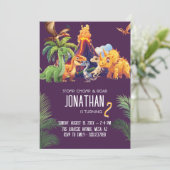 Invitation Dinosaure du rôti de compe de Stomp (Debout devant)