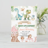Invitation dinosaure et fée des bois (Debout devant)