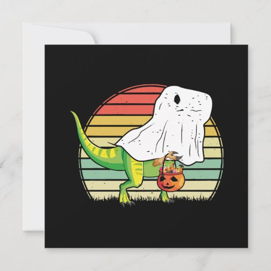 Invitation Dinosaure fantôme drôle Halloween (Dos)