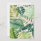 Invitation Dinosaure fille rose Quatrième anniversaire (Dos)