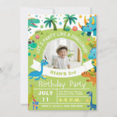 Invitation Dinosaure Fun Roaring Anniversaire (Devant)