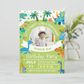 Invitation Dinosaure Fun Roaring Anniversaire (Debout devant)