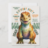 Invitation Dinosaure géant Aquarelle Boy's Birthday Party (Devant)