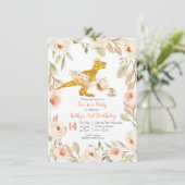 Invitation Dinosaure Gold Tea Party 1er anniversaire (Debout devant)