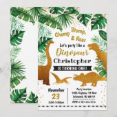 Invitation Dinosaure invitation, Dinosaur anniversaire (Devant / Derrière)
