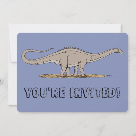 Invitation Dinosaure jurassique Apatosaurus (Devant)