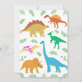 Invitation Dinosaure mignon Anniversaire coloré (Dos)