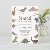 Invitation Dinosaure moderne Jurassique fête d'anniversaire m (Debout devant)