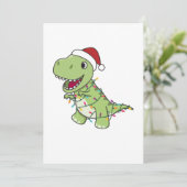 Invitation Dinosaure Noël Neige hiver T-Rex Dino Adult Cl (Debout devant)