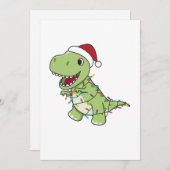 Invitation Dinosaure Noël Neige hiver T-Rex Dino Adult Cl (Devant / Derrière)