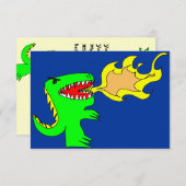 Invitation Dinosaure ou Dragon Art par petit t + Joseph Adams (Devant / Derrière)