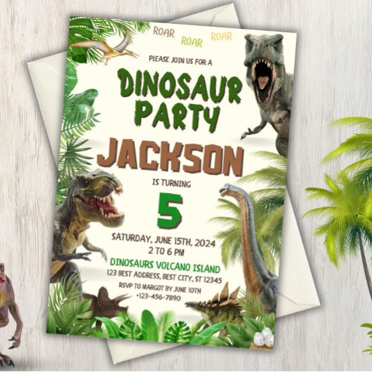 Invitation Dinosaure P