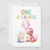 Invitation Dinosaure Peint Rouge Un A Saurus Anniversaire (Dos)