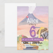 Invitation Dinosaure personnalisé 6ème anniversaire (Devant / Derrière)