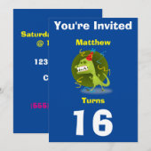 Invitation Dinosaure Personnalisé - Anniversaire a (Devant / Derrière)