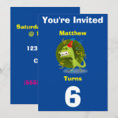 Invitation Dinosaure Personnalisé - Anniversaire a (Devant / Derrière)