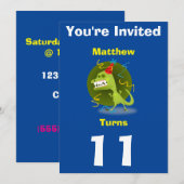 Invitation Dinosaure Personnalisé - Anniversaire a (Devant / Derrière)