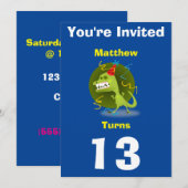 Invitation Dinosaure Personnalisé - Anniversaire a (Devant / Derrière)