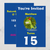 Invitation Dinosaure Personnalisé - Anniversaire a (Devant / Derrière)