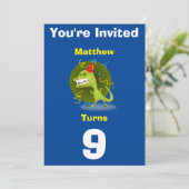 Invitation Dinosaure Personnalisé - Anniversaire a (Debout devant)