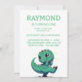 Invitation Dinosaure personnalisé fête d'anniversaire (Devant)