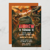 Invitation Dinosaure personnel anniversaire T-Rex (Devant / Derrière)