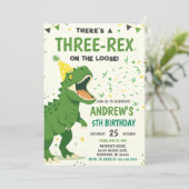 Invitation Dinosaure personnelle Anniversaire pour garçon (Debout devant)