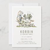 Invitation Dinosaure préhistorique Thème Anniversaire (Devant)