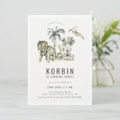 Invitation Dinosaure préhistorique Thème Anniversaire (Debout devant)