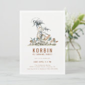 Invitation Dinosaure préhistorique Thème Anniversaire Fête In (Debout devant)