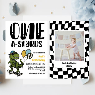Invitation Dinosaure Premier Anniversaire, Skateboard Dinos 1
