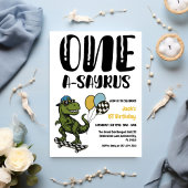 Invitation Dinosaure Premier Anniversaire, Skateboard Dinos 1