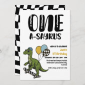 Invitation Dinosaure Premier Anniversaire, Skateboard Dinos 1 (Devant / Derrière)