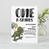 Invitation Dinosaure Premier Anniversaire, Skateboard Dinos 1 (Debout devant)