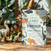 Invitation Dinosaure Premier anniversaire Stomp Chomp Roar