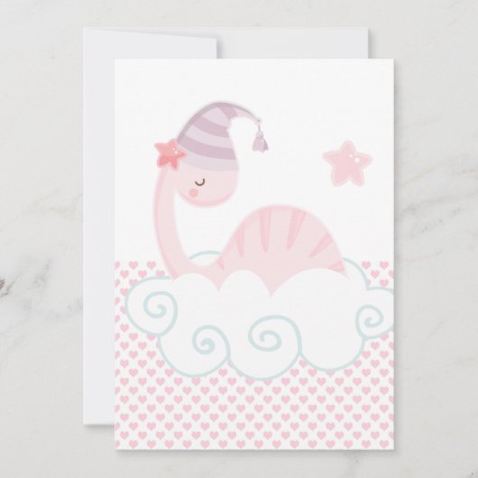 Invitation Dinosaure Rose (Devant)