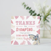 Invitation Dinosaure rose et beige (Debout devant)