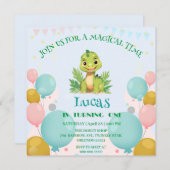 Invitation Dinosaure sauvage zoo de la jungle Anniversaire ga (Devant / Derrière)