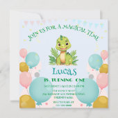 Invitation Dinosaure sauvage zoo de la jungle Anniversaire ga (Devant)