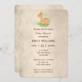 Invitation Dinosaure Sepia (Devant / Derrière)