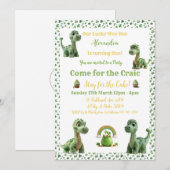 Invitation dinosaure St Patricks Lucky One (Devant / Derrière)