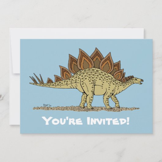Invitation Dinosaure Stegosaurus jurassique (Devant)